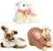 4 Inches Farm Animals Easter Decor,Set of 3 Sisal Animals Figurines w Spring Decor Flower as Easter Decorations for The Home, Realistic Easter Ornaments Includes Pig Decor